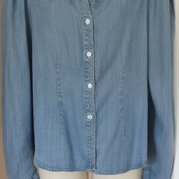 For The Republic Women’s Denim Button-up Shirt  - MEDIUM - Picture 4 of 13